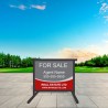 black sidewalk sign stand